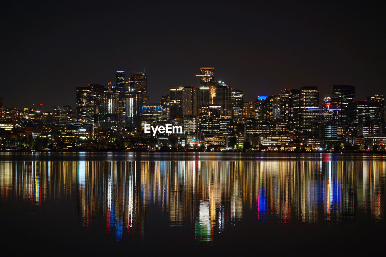 Seattle nightline from lake union