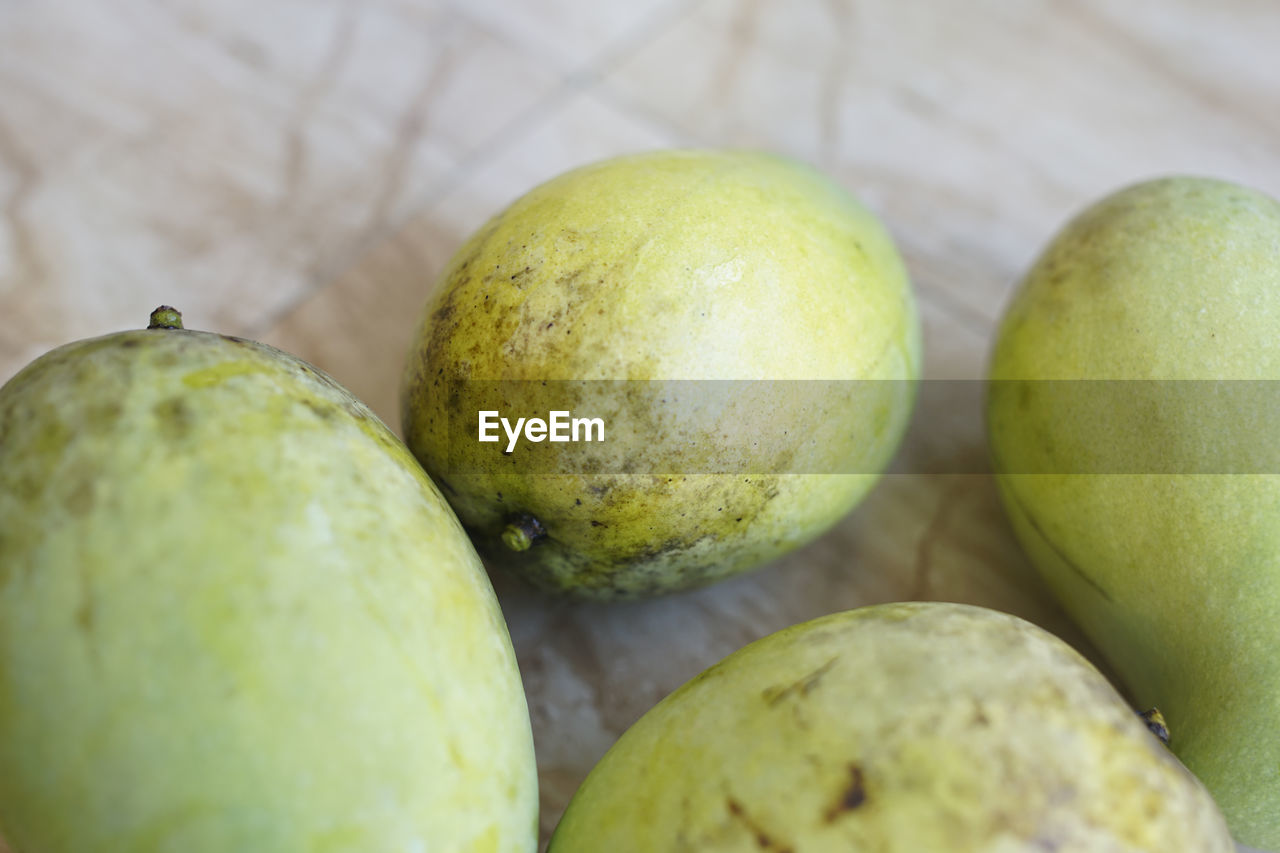 high angle view of apples