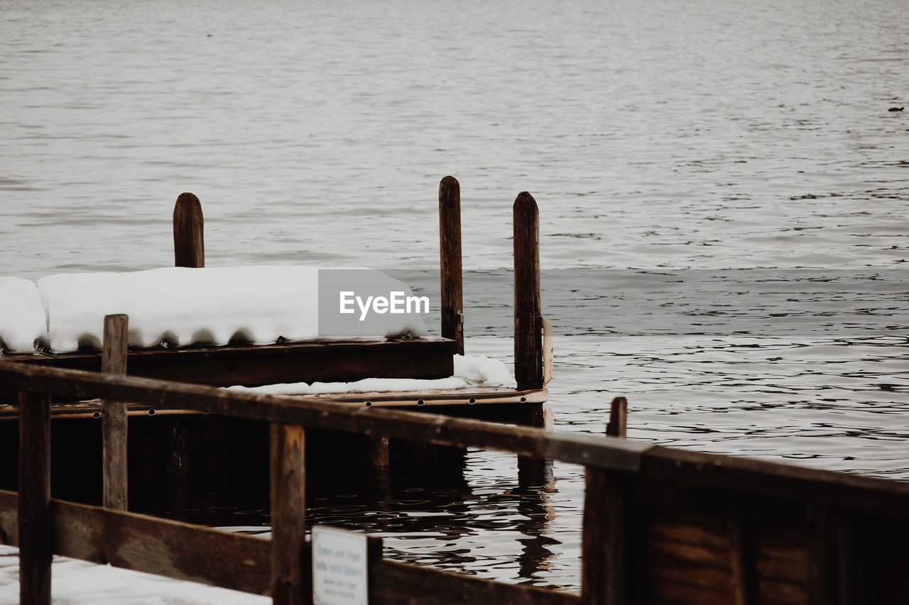 VIEW OF BIRD ON WOODEN POSTS