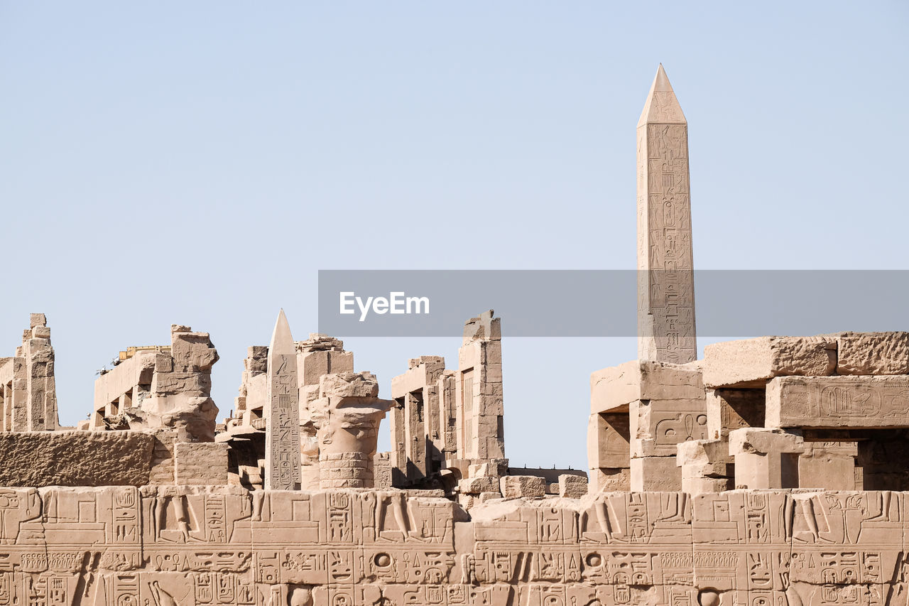 Egyptian temple walls and pillars.
