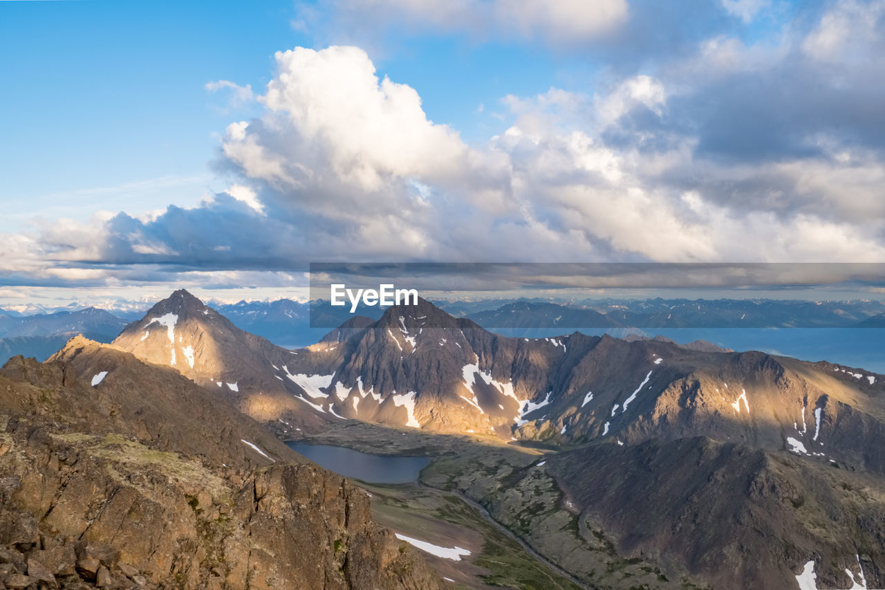 PANORAMIC VIEW OF SNOWCAPPED MOUNTAIN AGAINST SKY