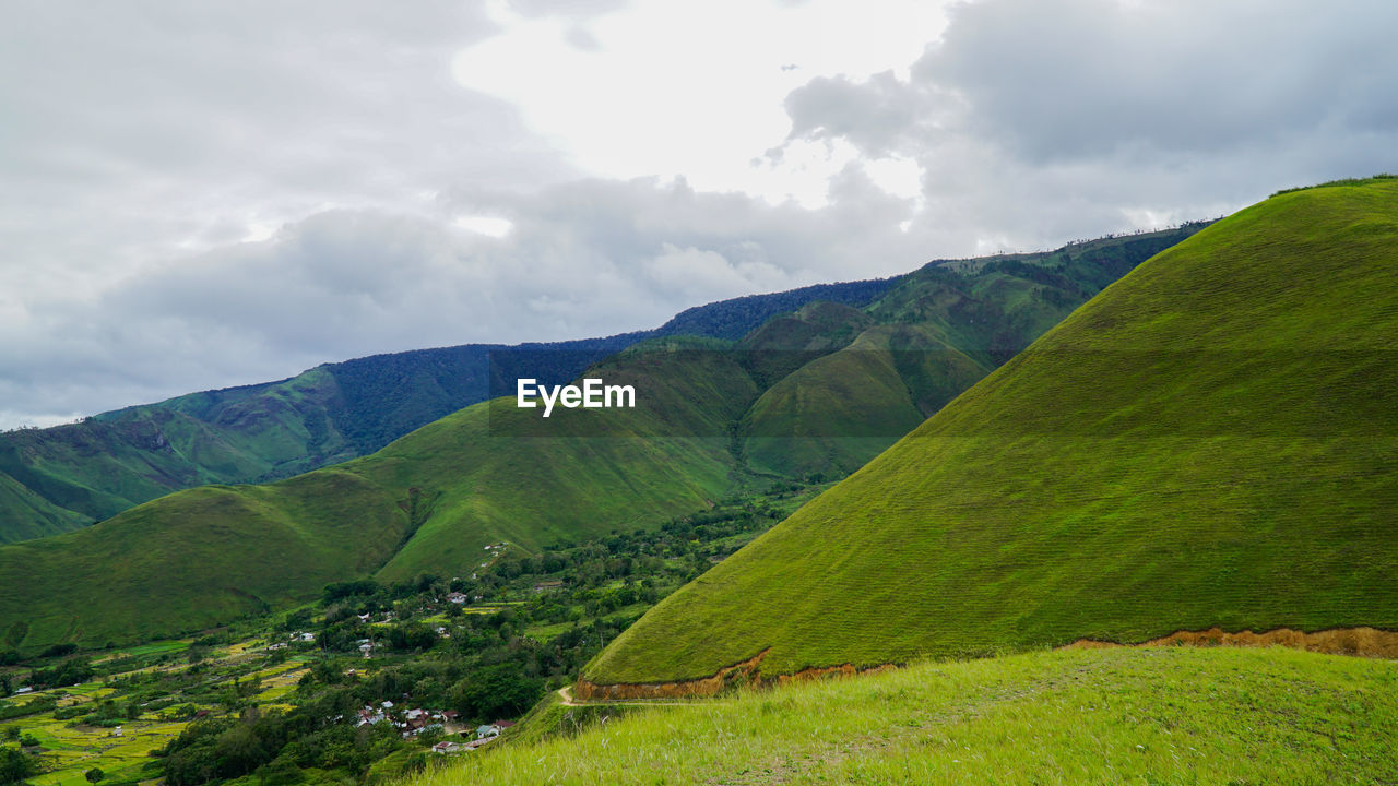 SCENIC VIEW OF GREEN FIELD AGAINST SKY