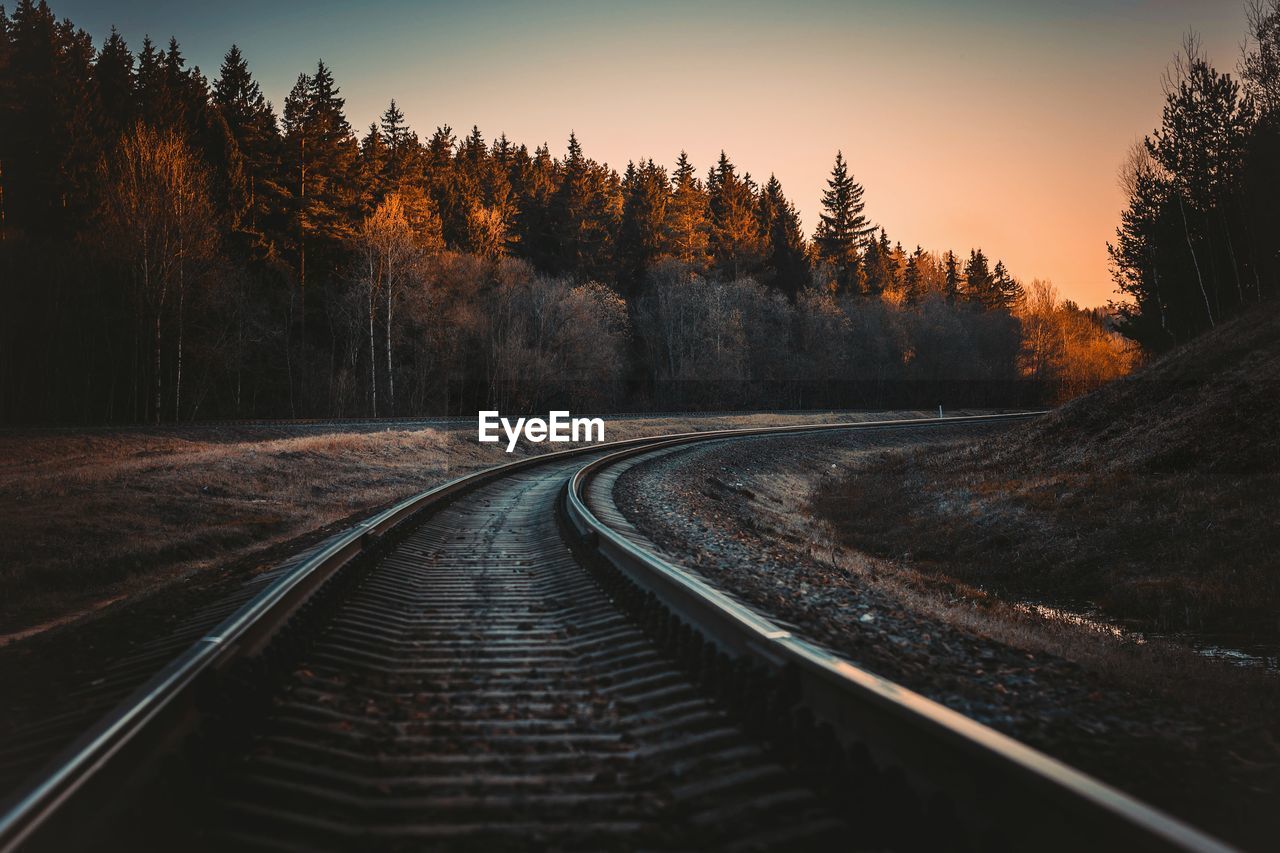 A beautiful railway track photographed on sunlight.