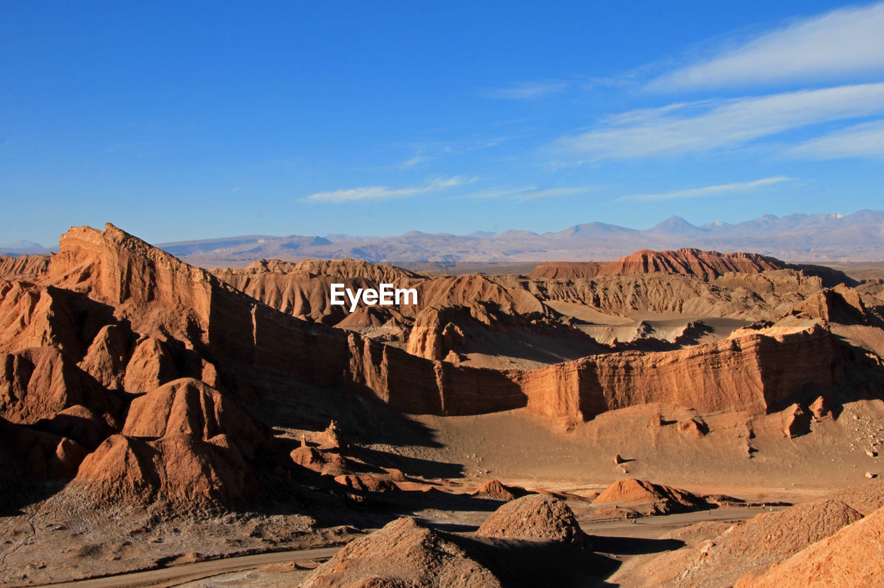 Panoramic view of rocky mountains against sky