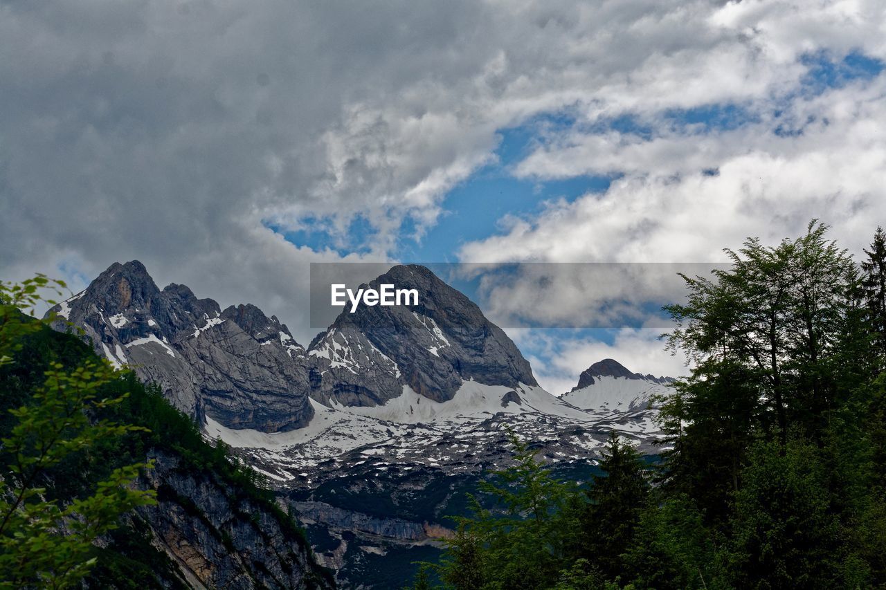 Panoramic view of mountains against sky