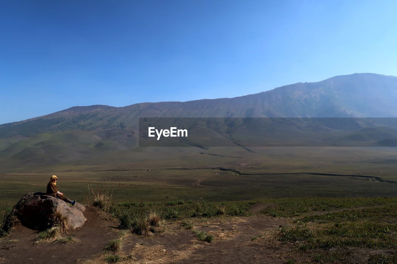 Scenic view of landscape against clear sky