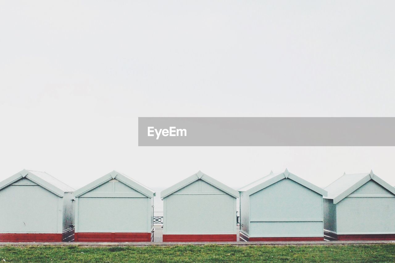 View of beach hut against sky