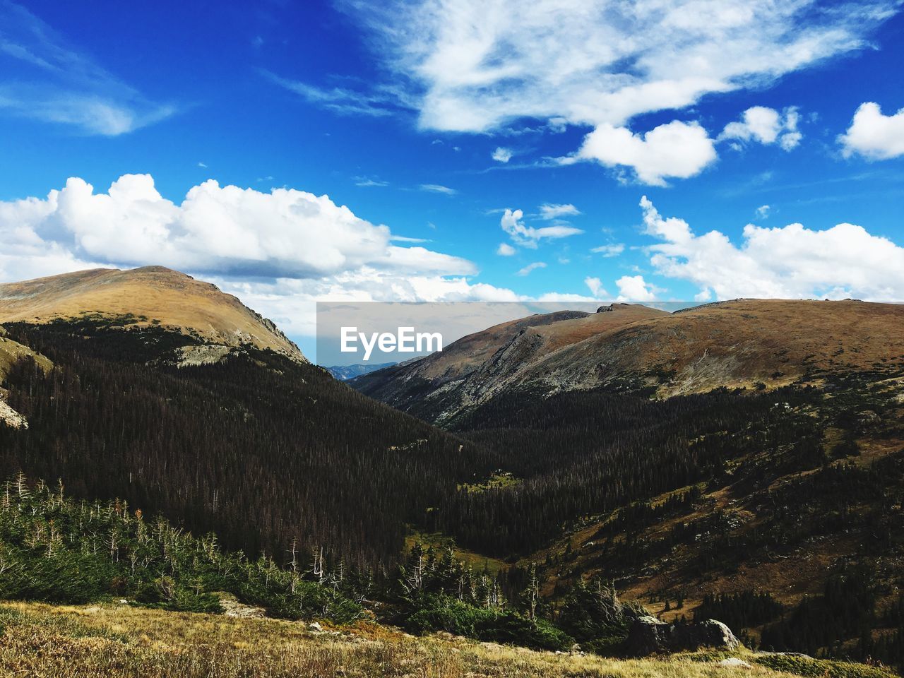 Scenic view of mountains against sky