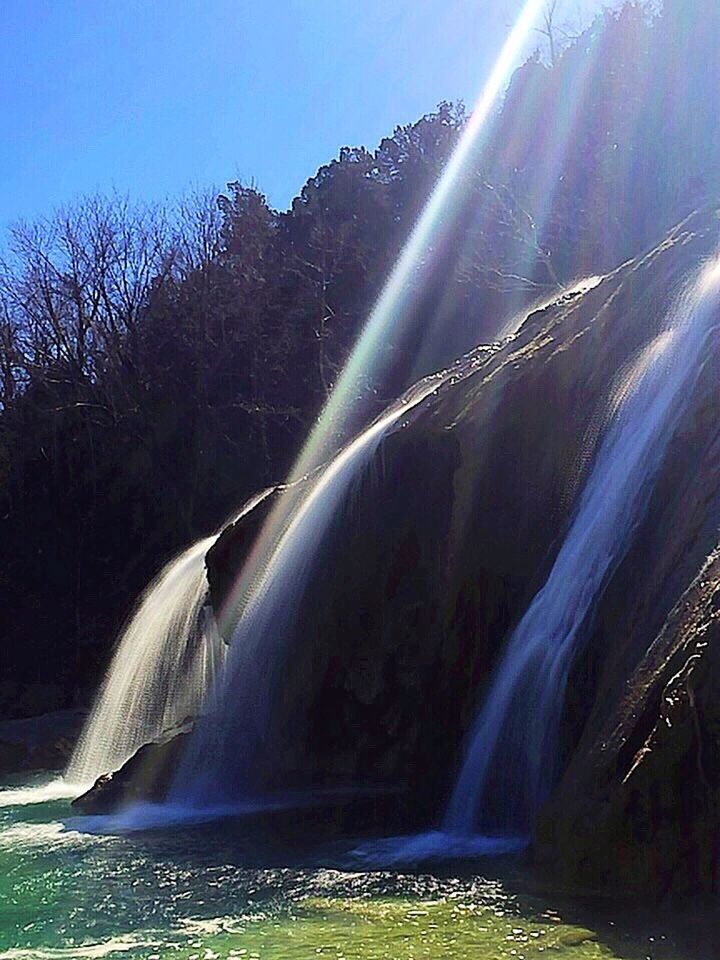 WATER FLOWING THROUGH WATERFALL