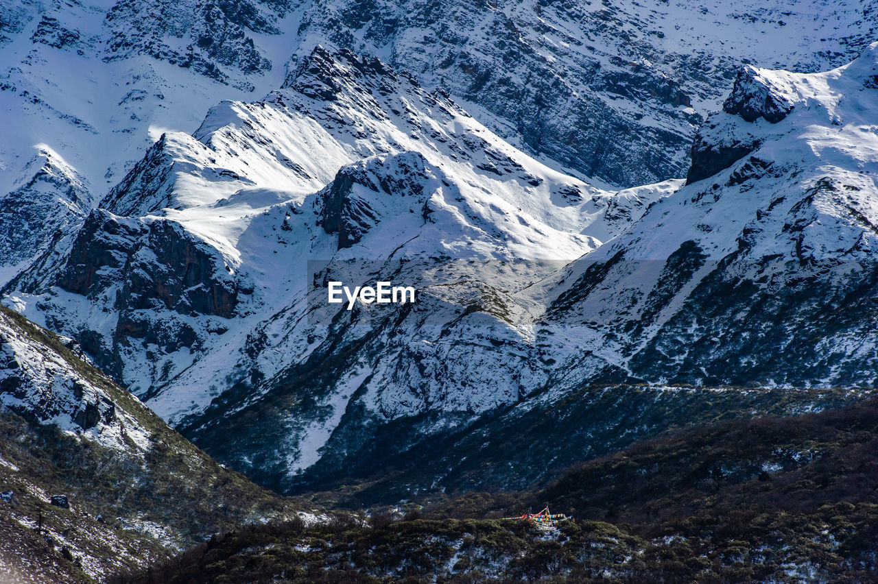 Scenic view of snowcapped mountains