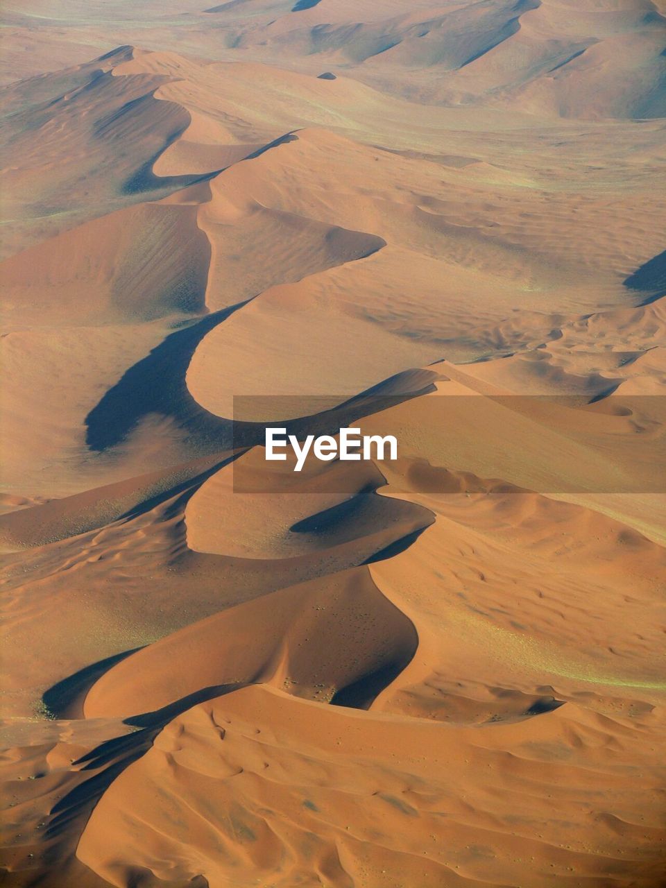 High angle view of sand dunes at namib desert