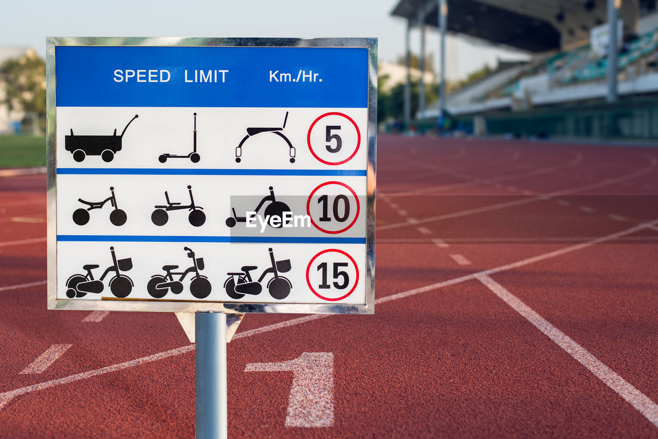 The speed limit symbol for each type of vehicle