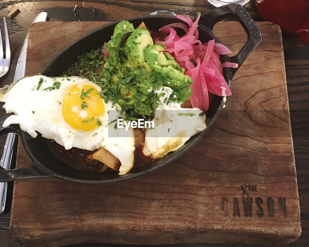 HIGH ANGLE VIEW OF BREAKFAST ON TABLE