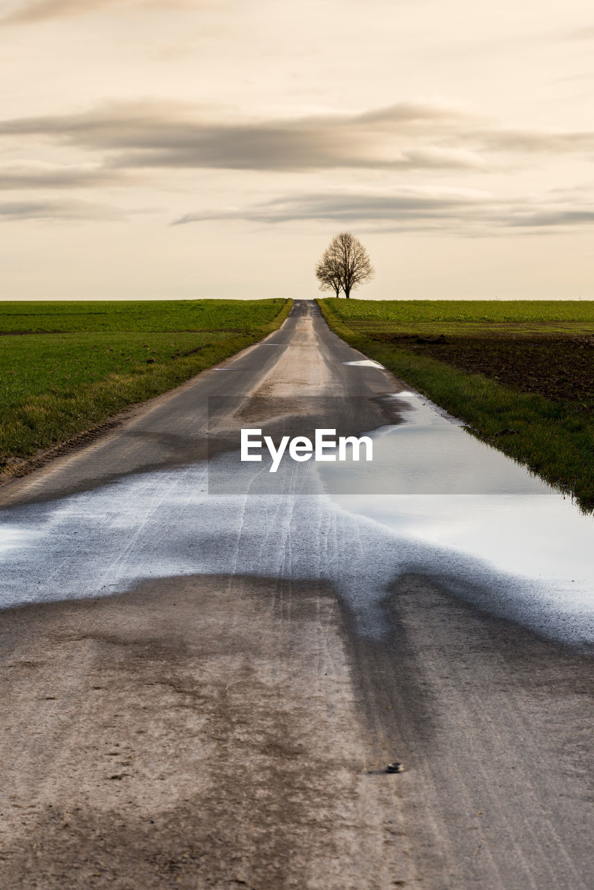 ROAD PASSING THROUGH FIELD