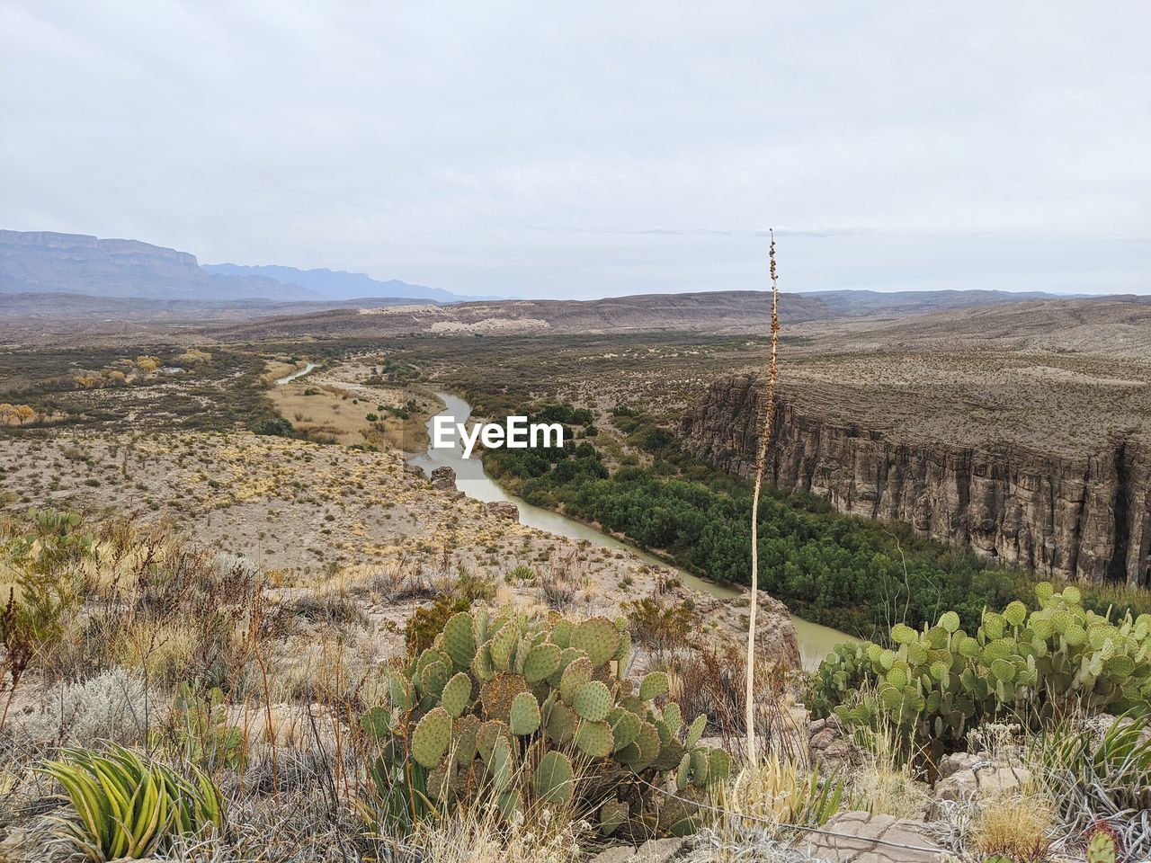 A scenic view of the rio grande river from big bend national park.