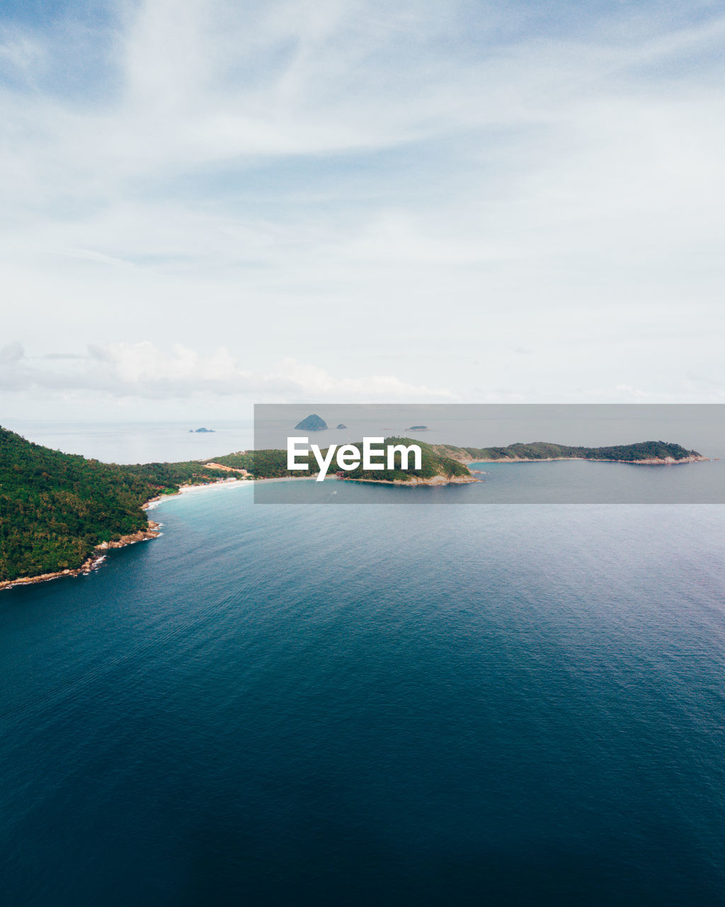 High angle view of sea against sky