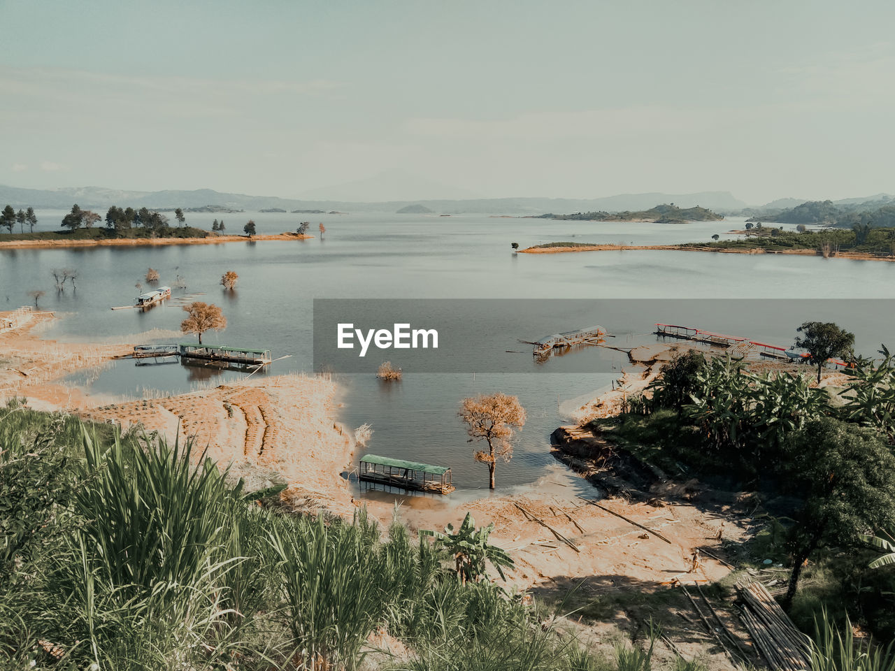 High angle view of sea against sky