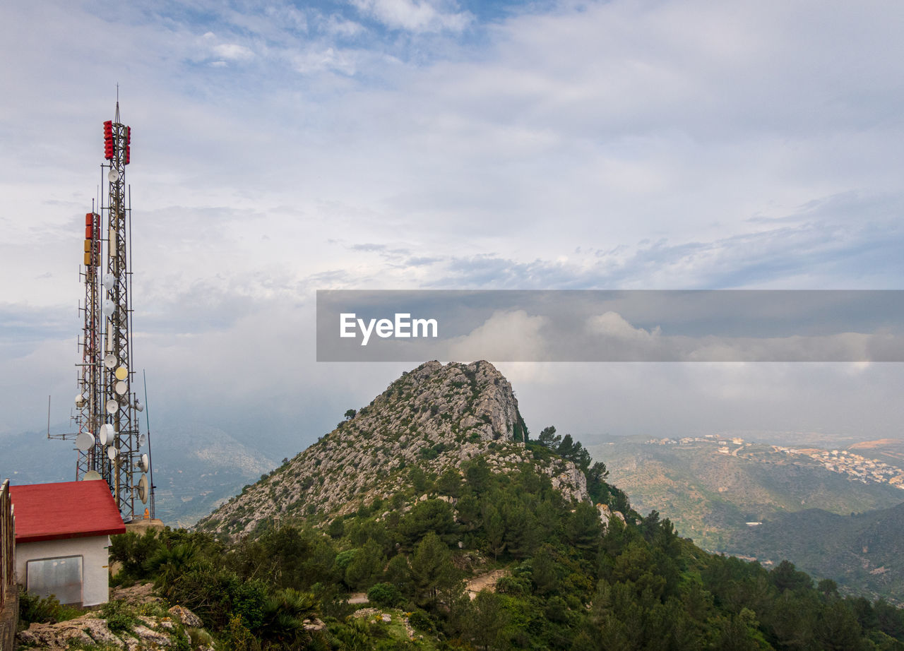 Segaria mountain, in pedreguer , alicante, spain, on a rainy day.