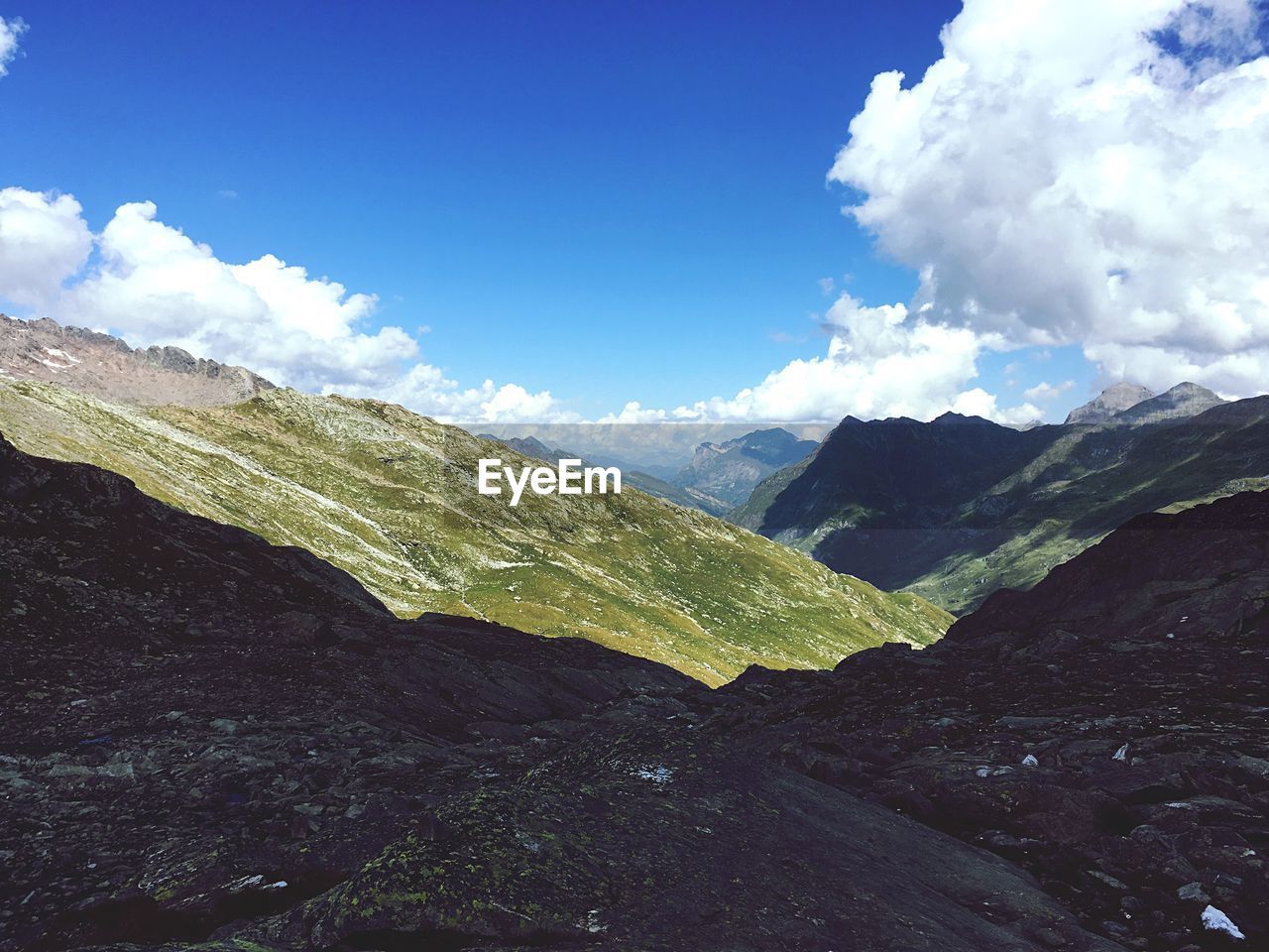 Scenic view of mountains against sky