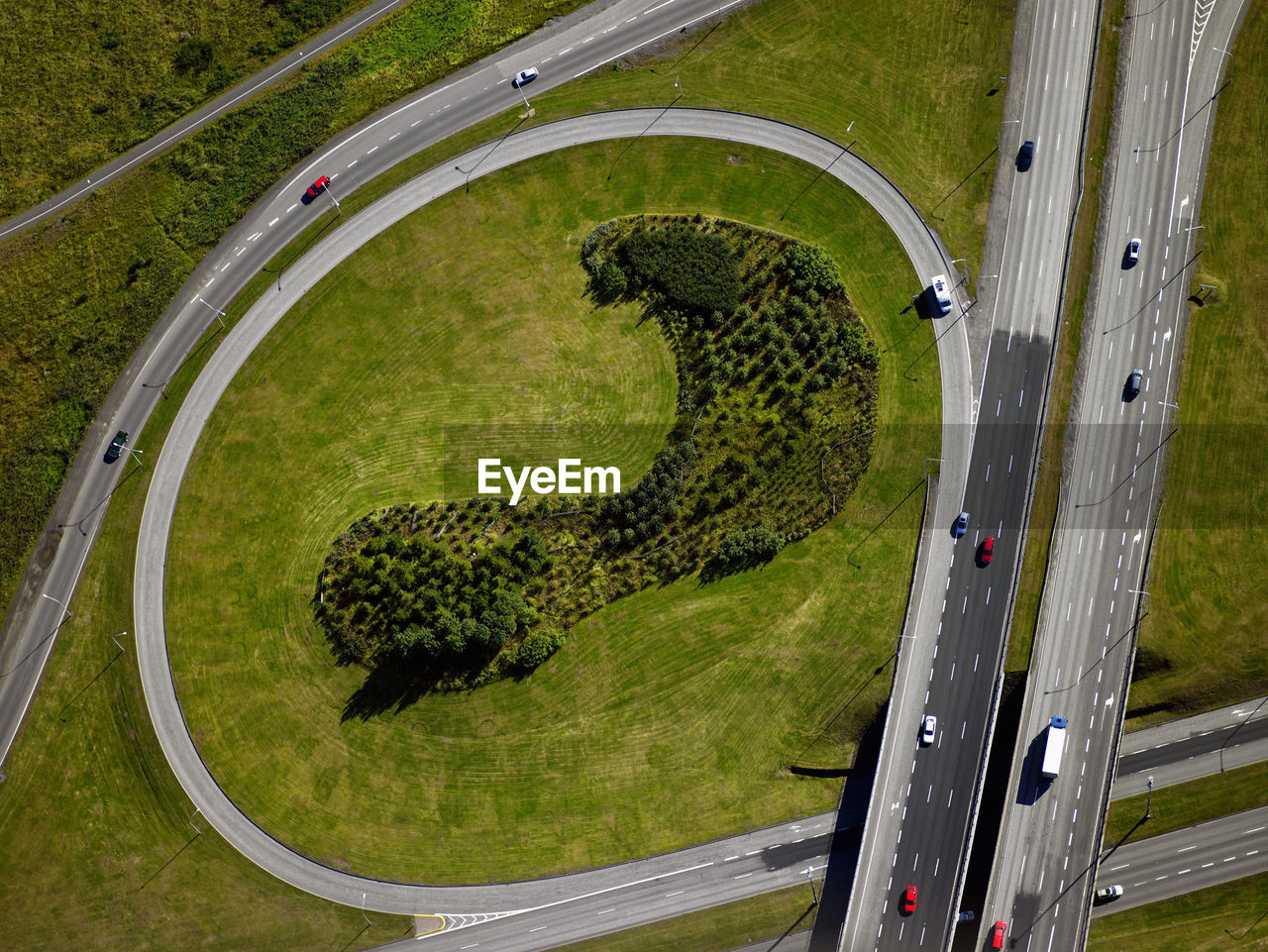 Roundabout intersection in reykjavik / iceland