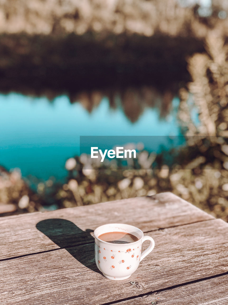 Coffee cup on table