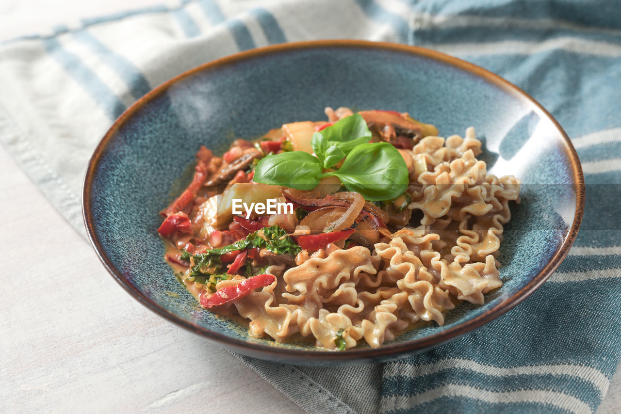 high angle view of food in bowl