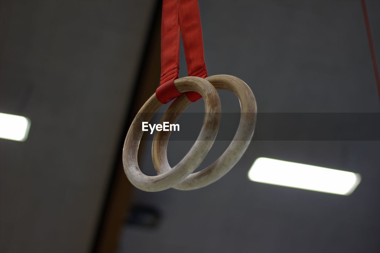 Low angle view of gymnastic rings