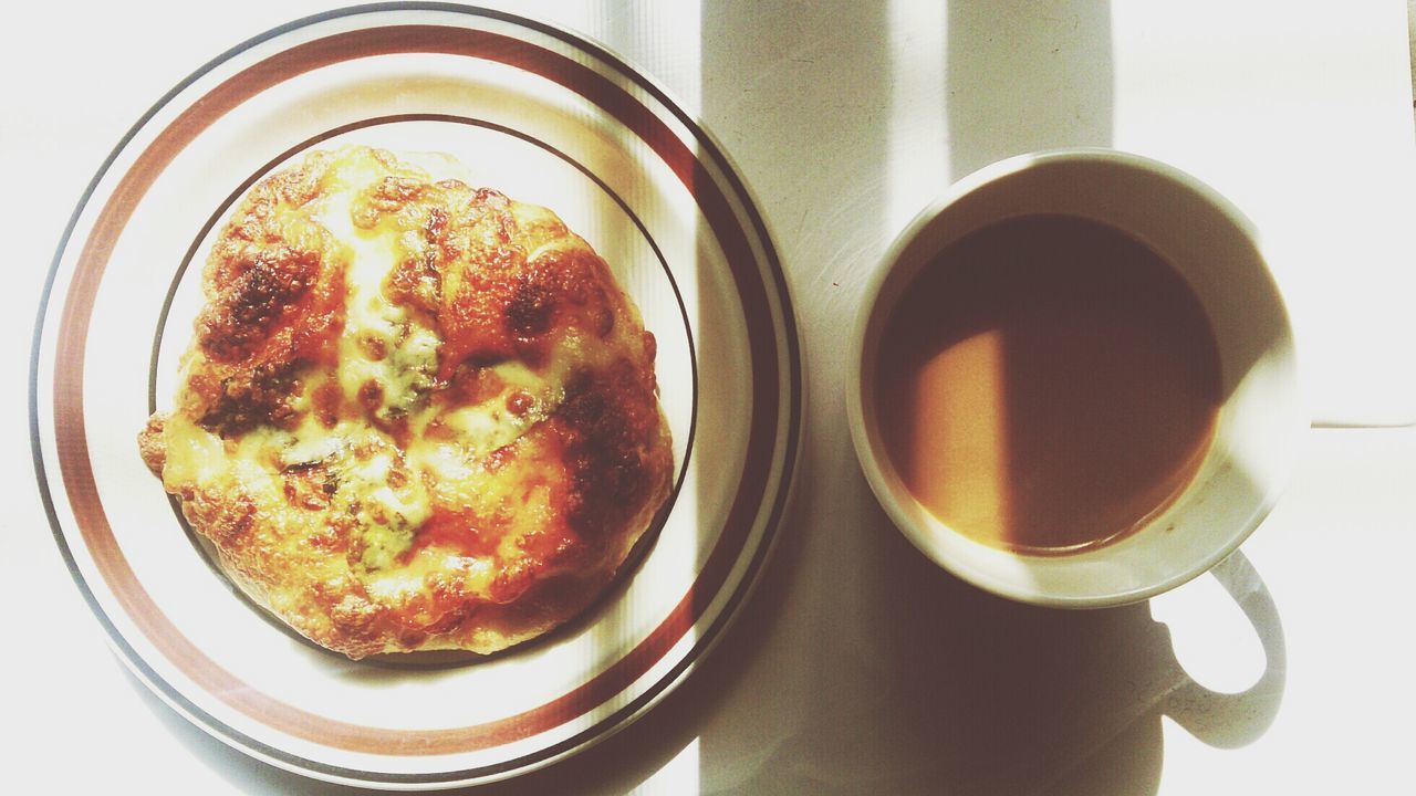 Meal served in plate with tea