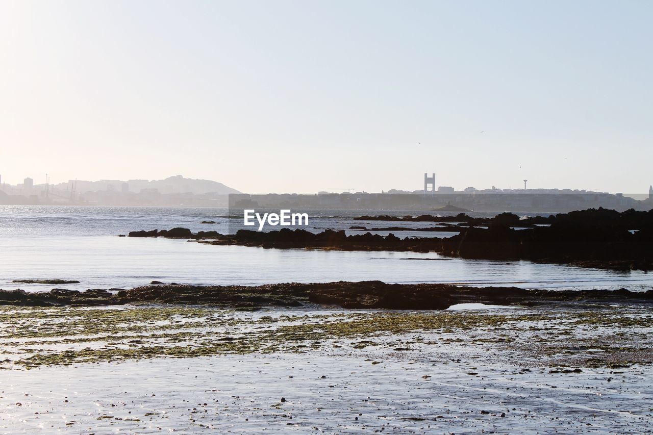 View of river against clear sky