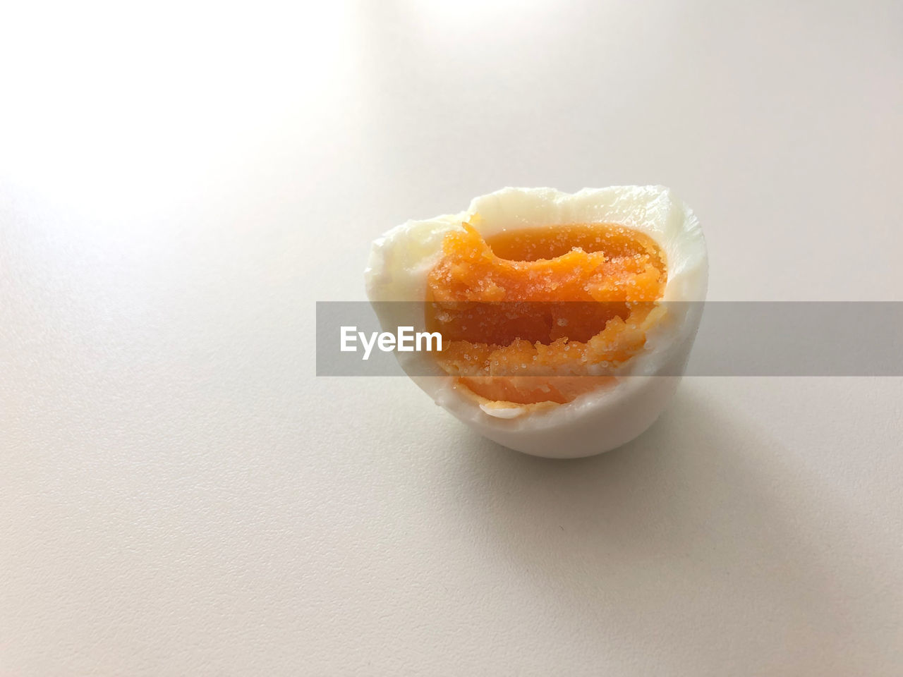 High angle view of egg on table