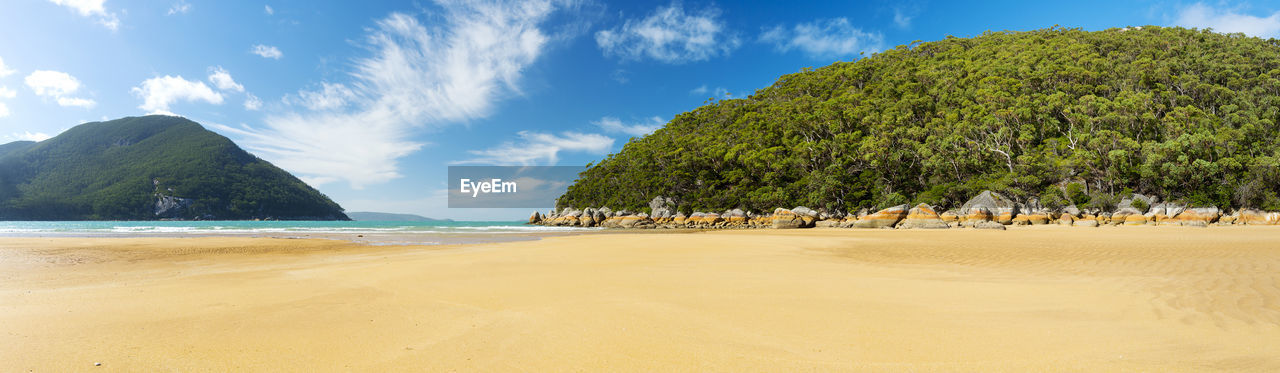 Panoramic view of beach against sky