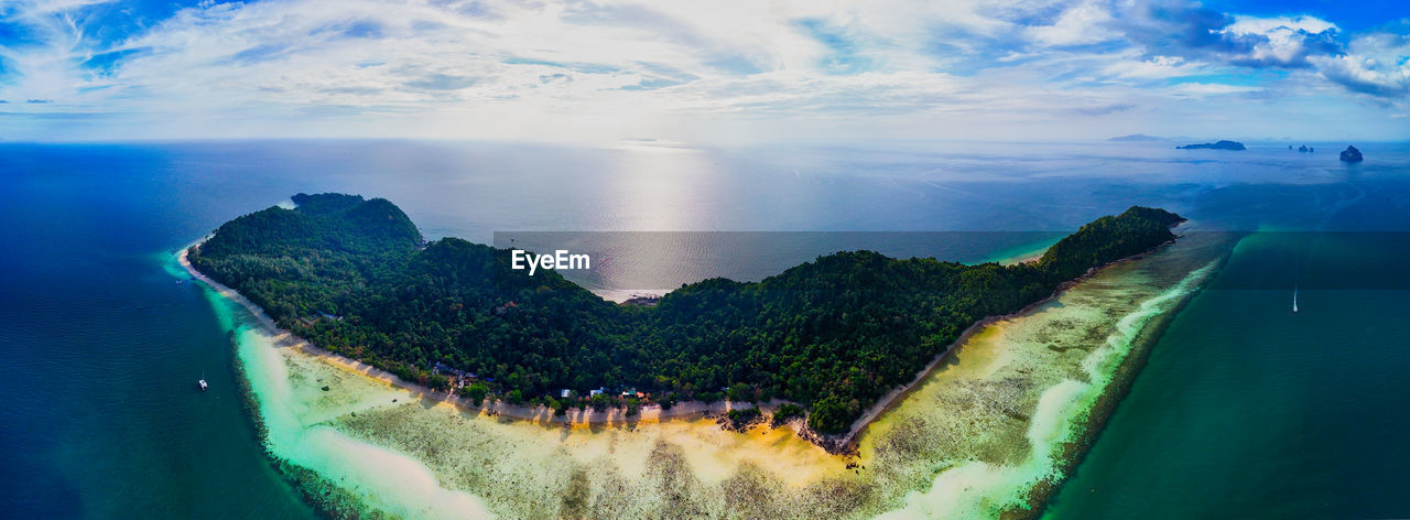 high angle view of sea against sky