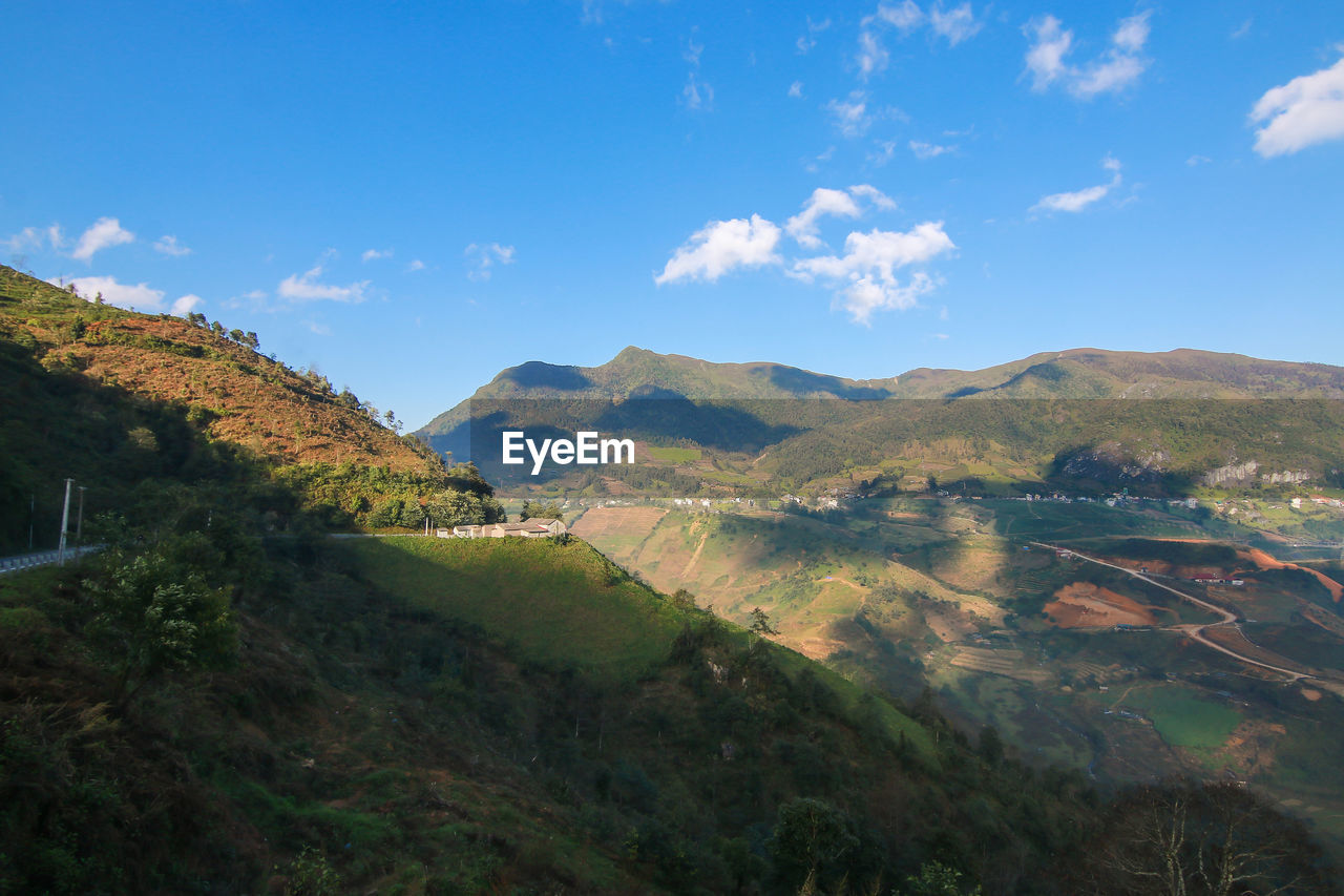 Scenic view of mountains against sky