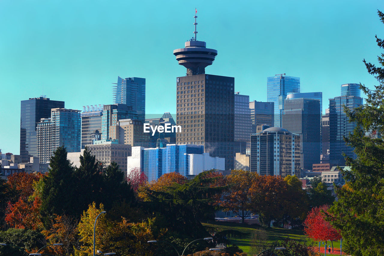 View of skyscrapers in city