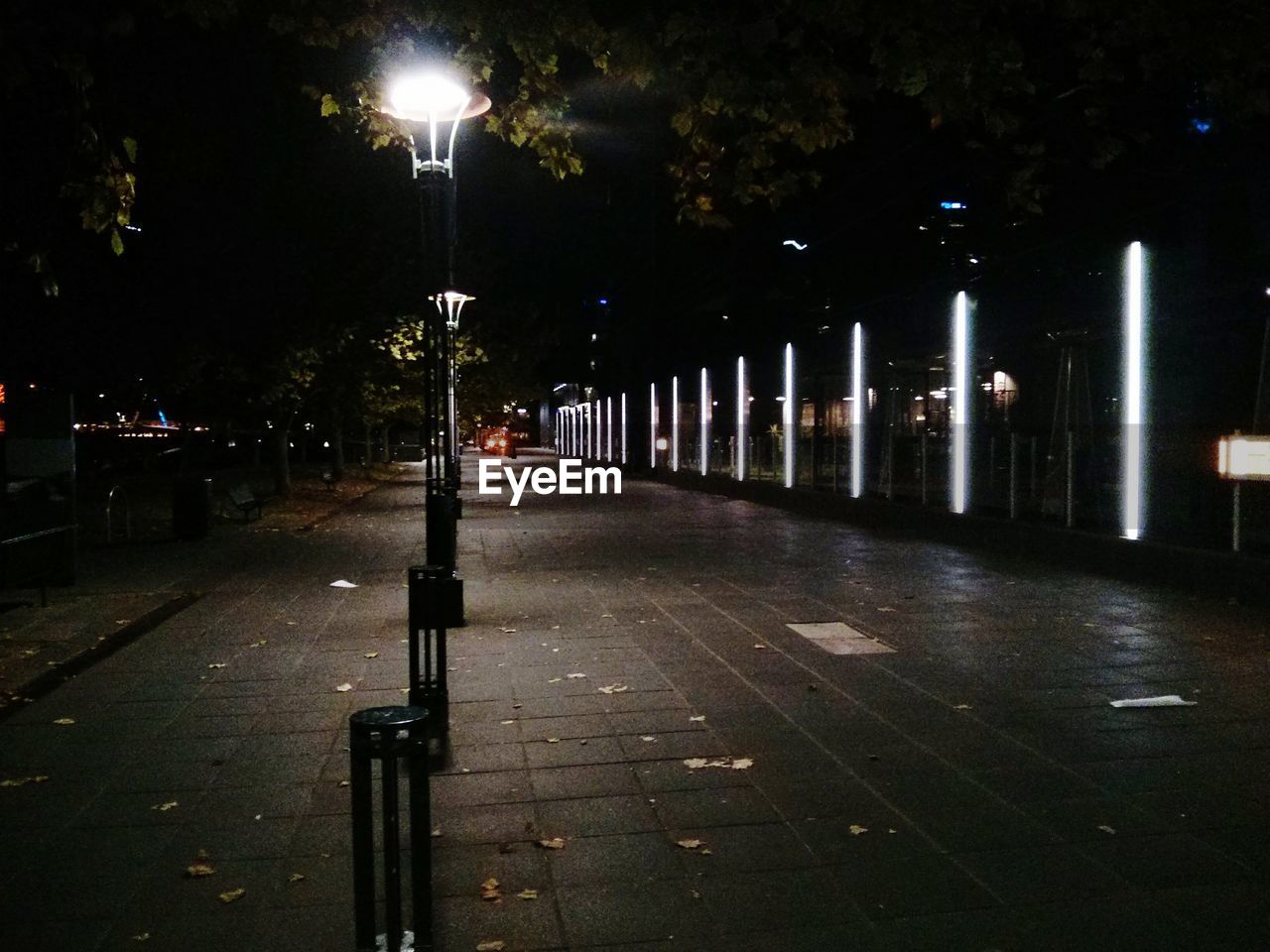 Empty street at night