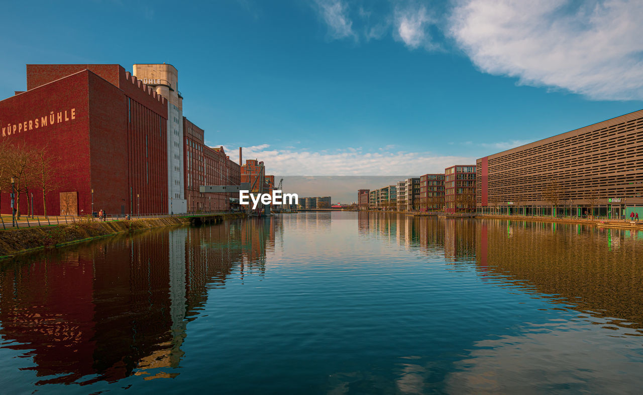 canal amidst buildings against sky