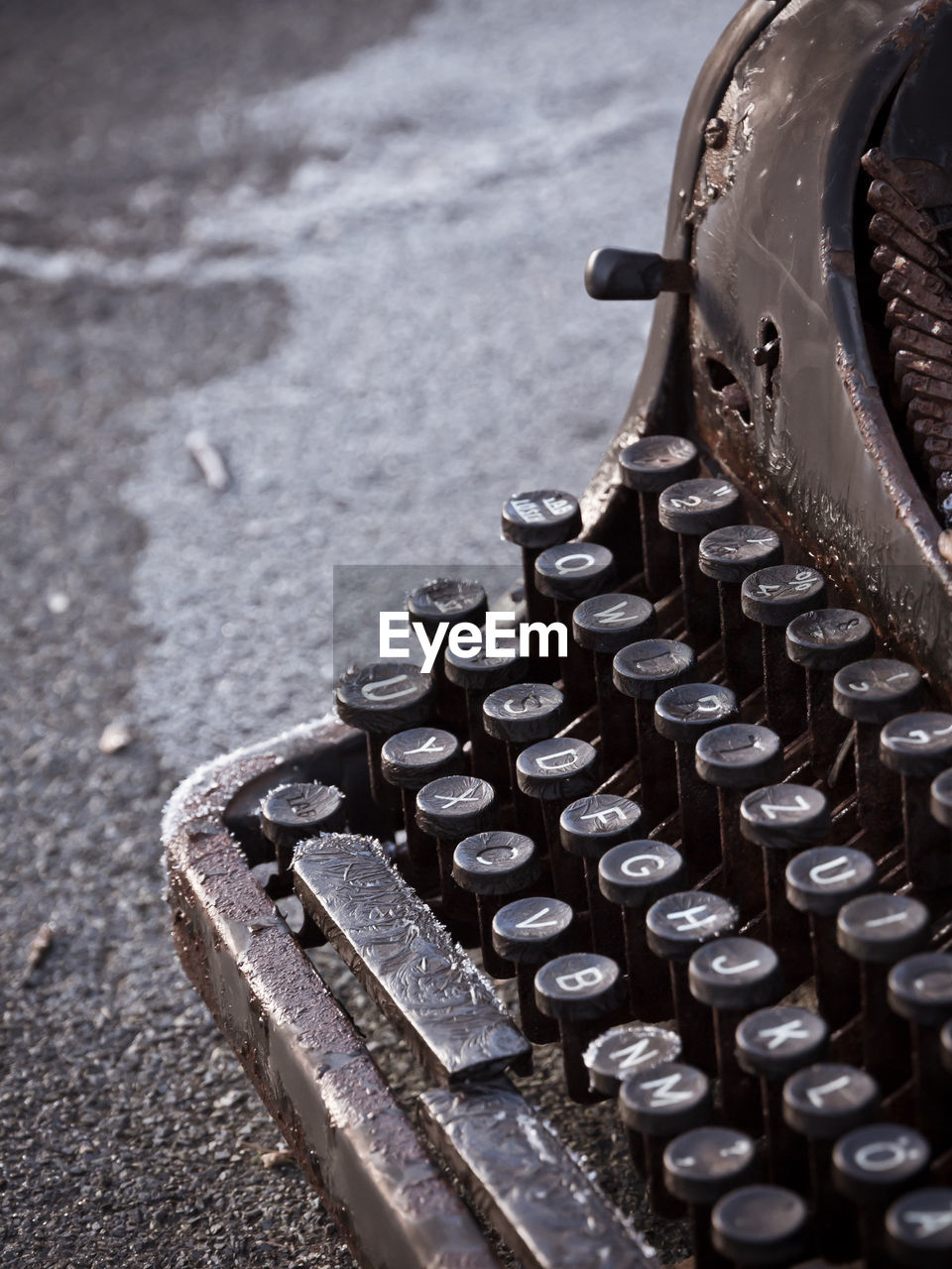 Close-up of typewriter