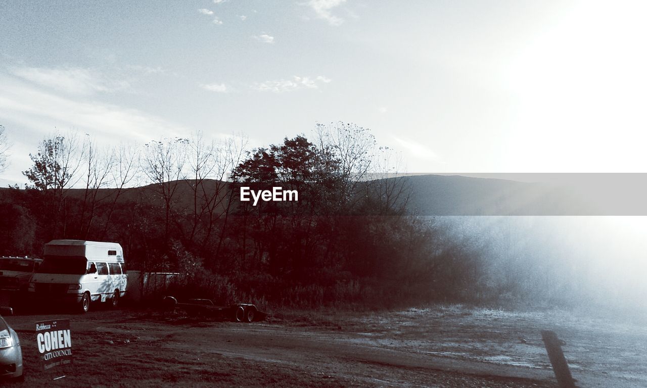 TREES BY MOUNTAIN AGAINST SKY