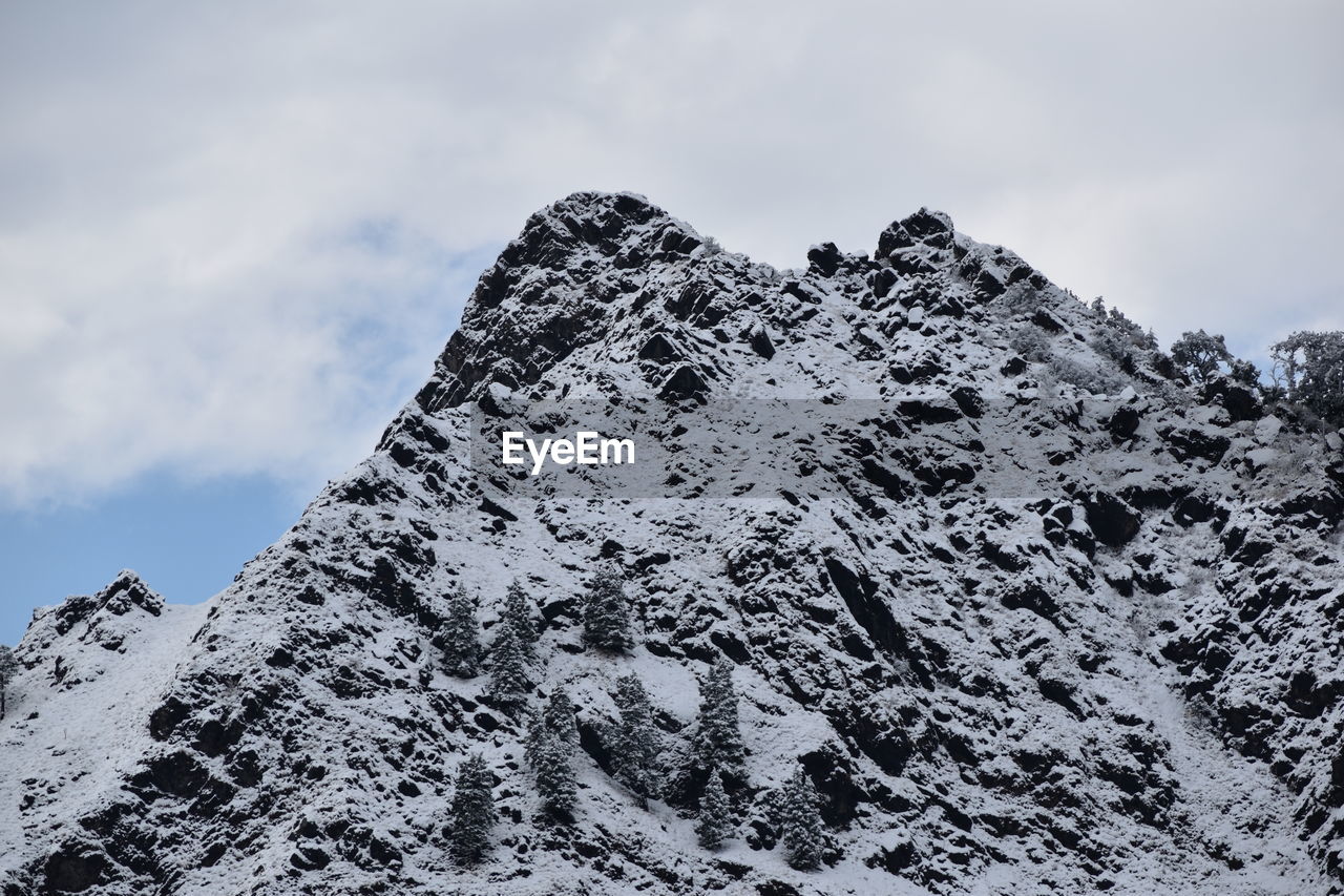 SNOW COVERED MOUNTAIN AGAINST SKY