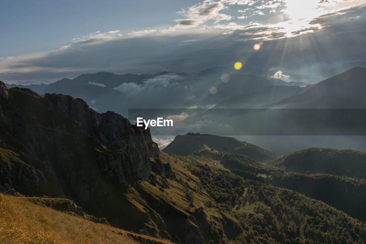 Scenic view of mountains against sky