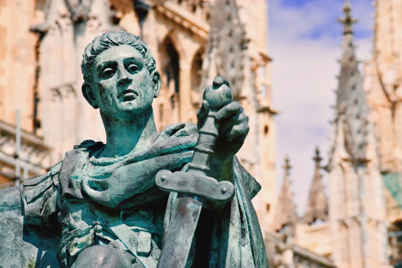 Statue of emperor constantine outside cathedral