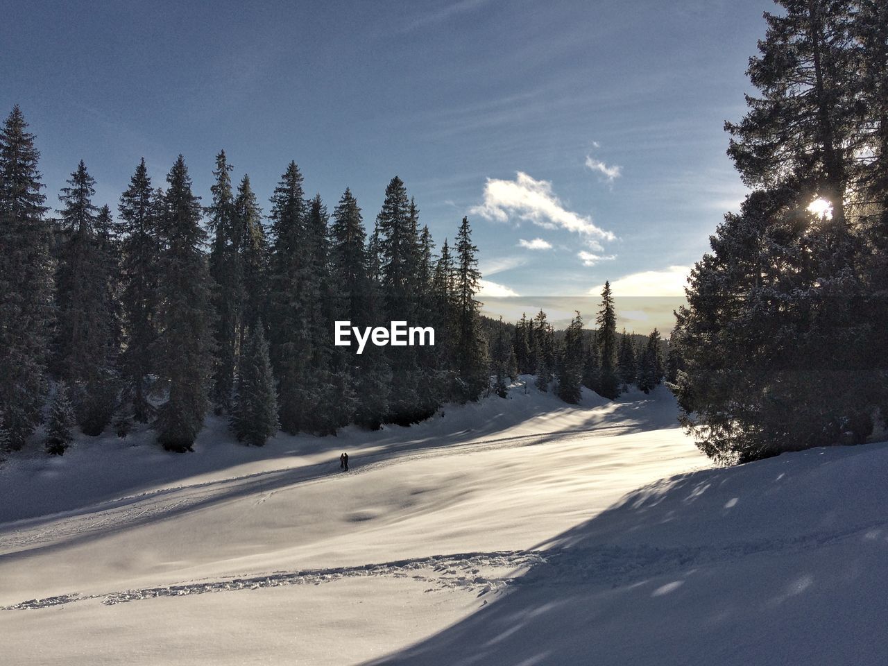 SNOW COVERED LANDSCAPE AGAINST SKY