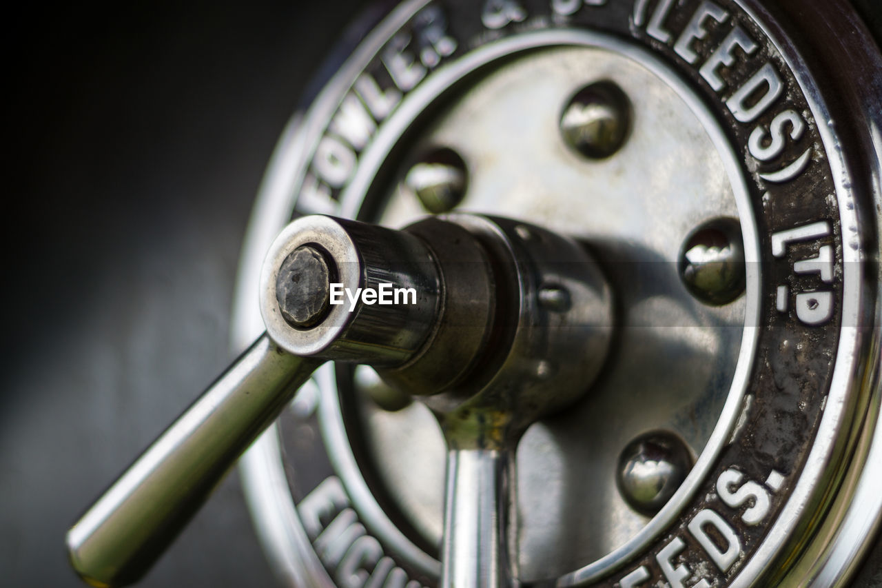 Close-up of locker handle