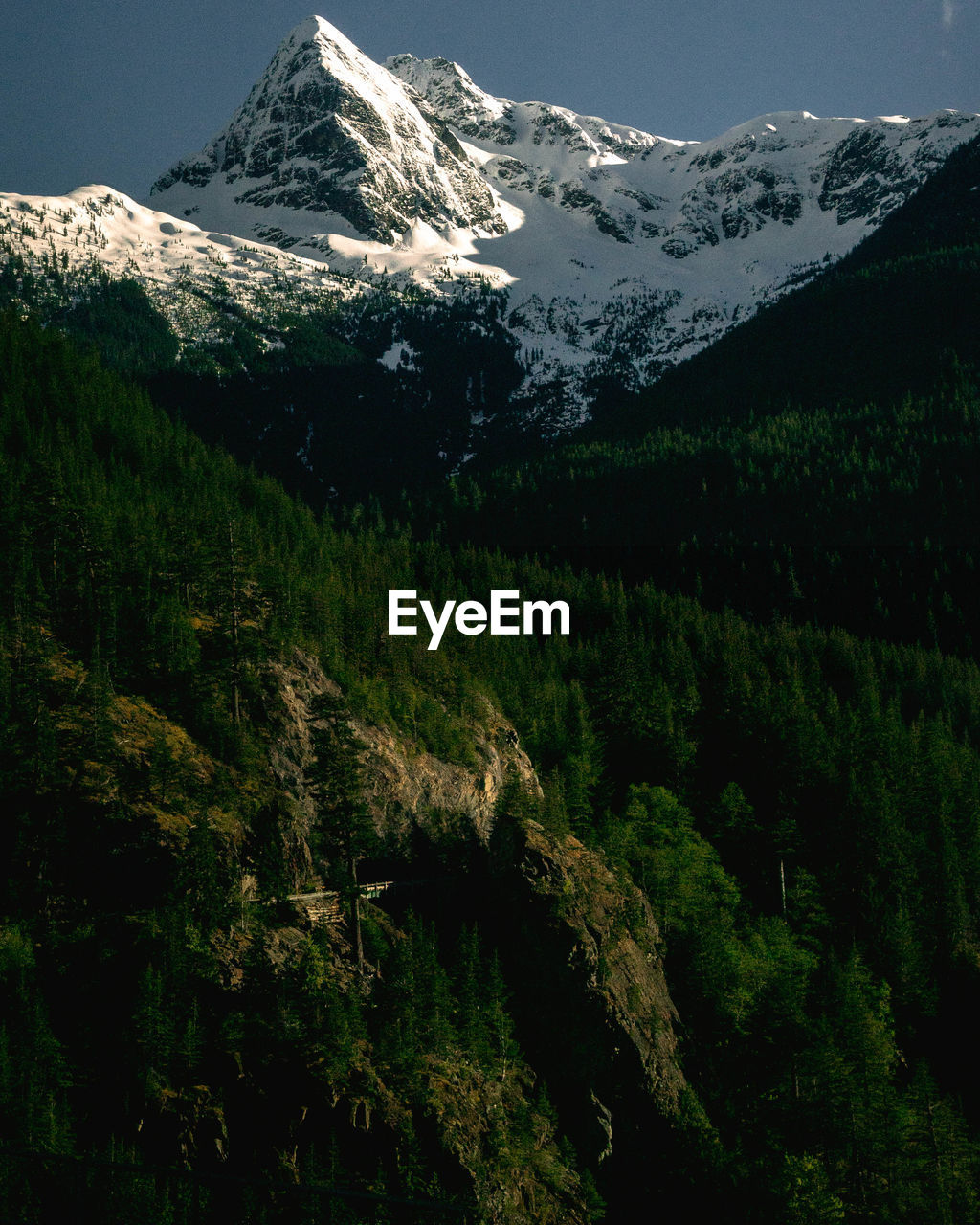 Scenic view of mountains against clear sky