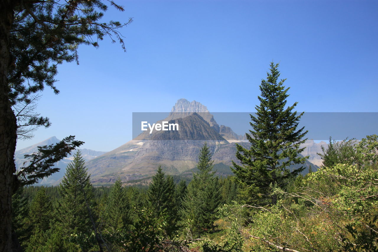 Scenic view of mountains against clear sky