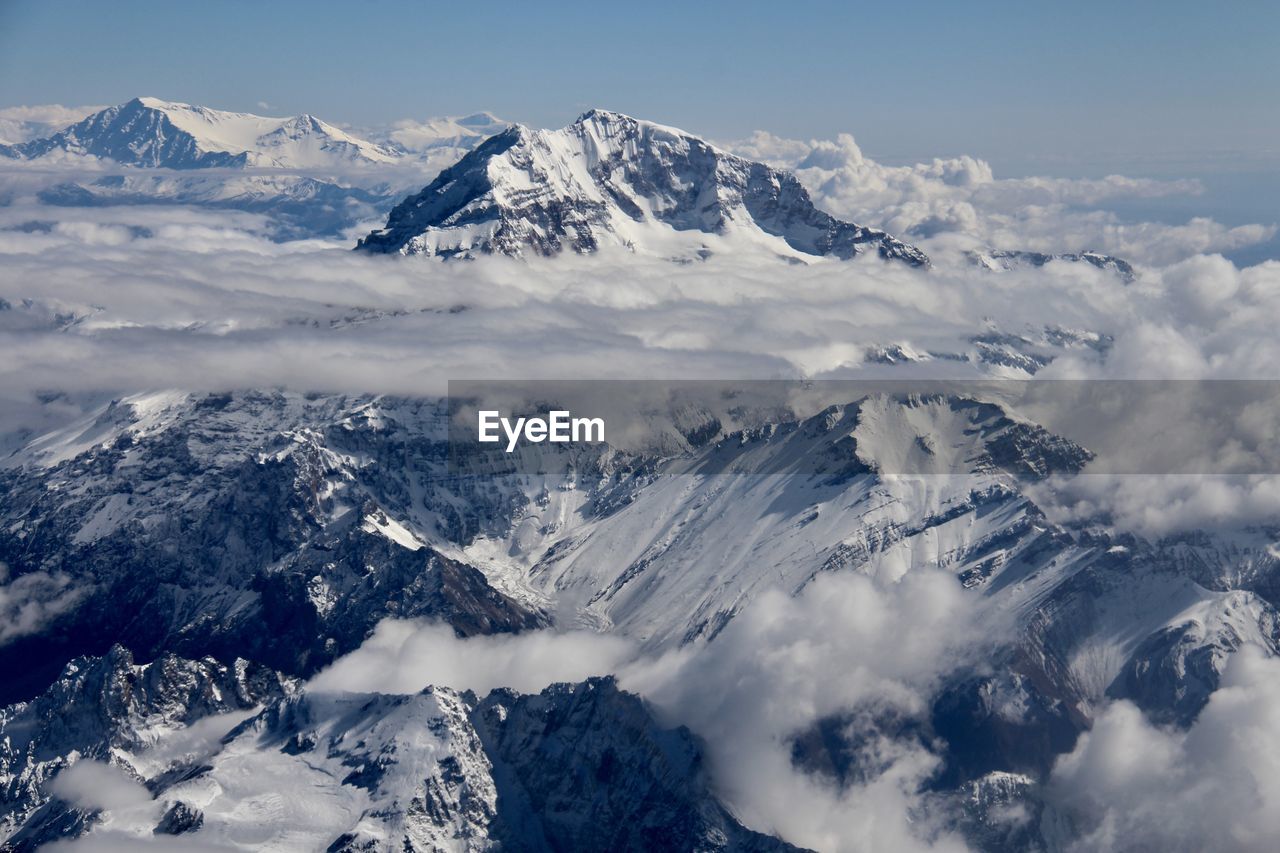 Scenic view of snowcapped mountains