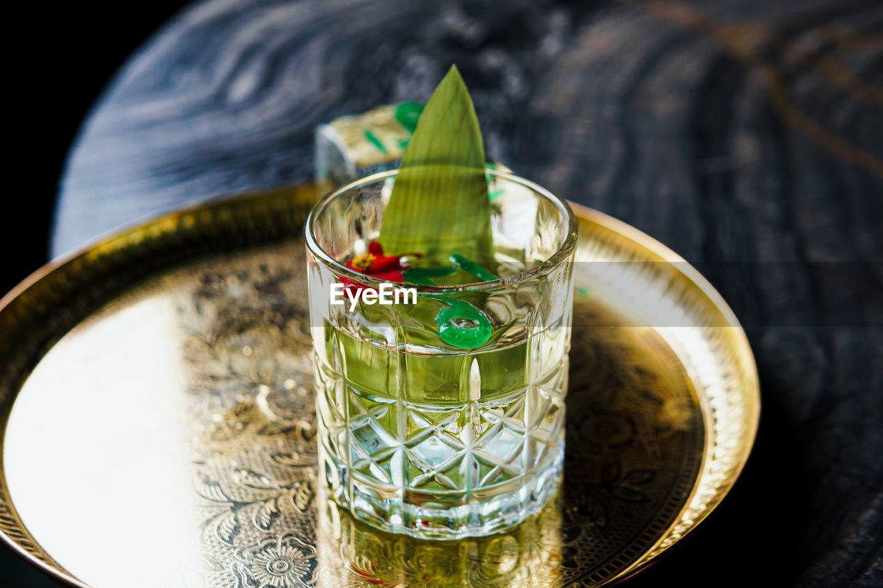 close-up of drink in glass