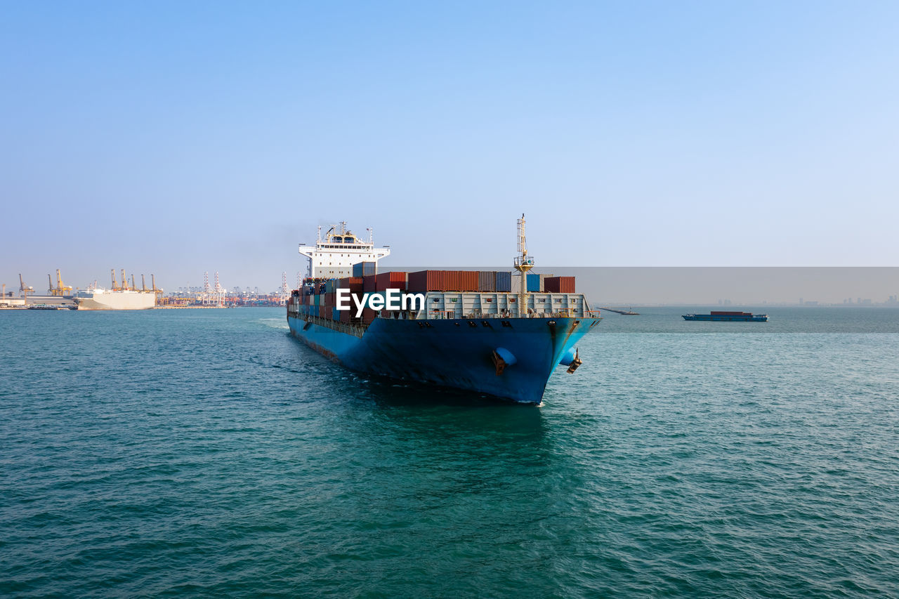 Container ship full load carrying for import and export, business cargo logistic 
