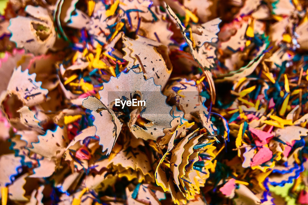 Full frame shot of pencil shavings