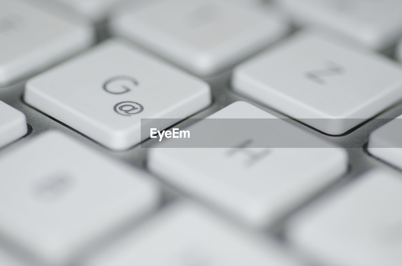 Close-up of symbol on keys of keyboards